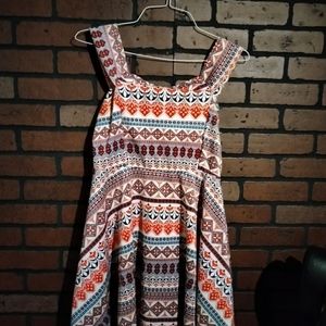 Derek Heart Off-Shoulder Geometric Dress M